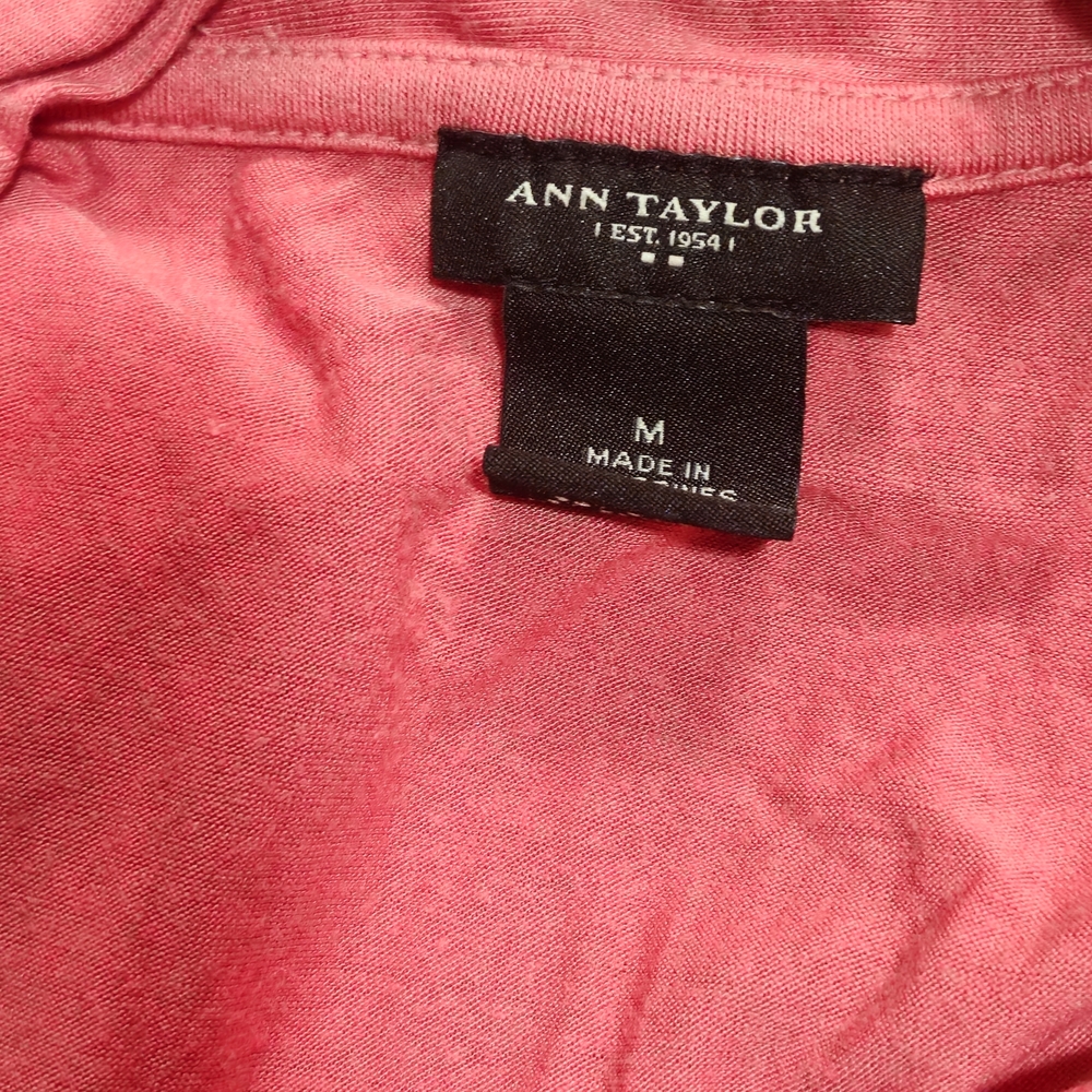Ann Taylor Coral Wrap Style Blouse Womens Size Medium image 6